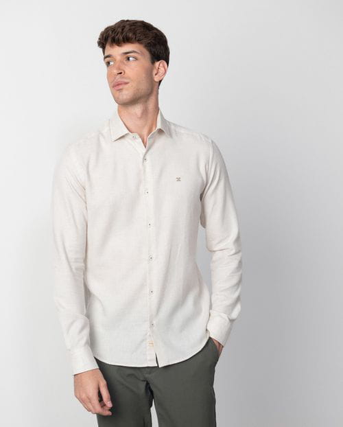 Etiem Camisa sport slim fit en una patita de gallo de algodón-tencel Rebajas online