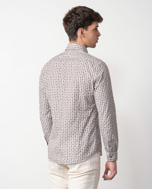 Etiem Camisa sport slim fit estampada en algodón Rebajas top