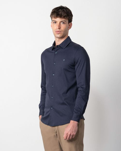 Etiem Camisa de punto liso de algodón en manga larga Oferta especial