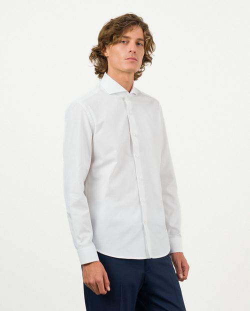 Etiem Camisa de vestir relaxed fit en microestructura de algodón mezcla Últimos 3 días