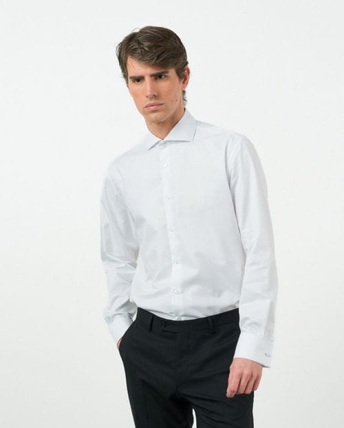 Etiem Camisa de vestir relaxed fit en microestructura de algodón mezcla COMPRAR AHORA