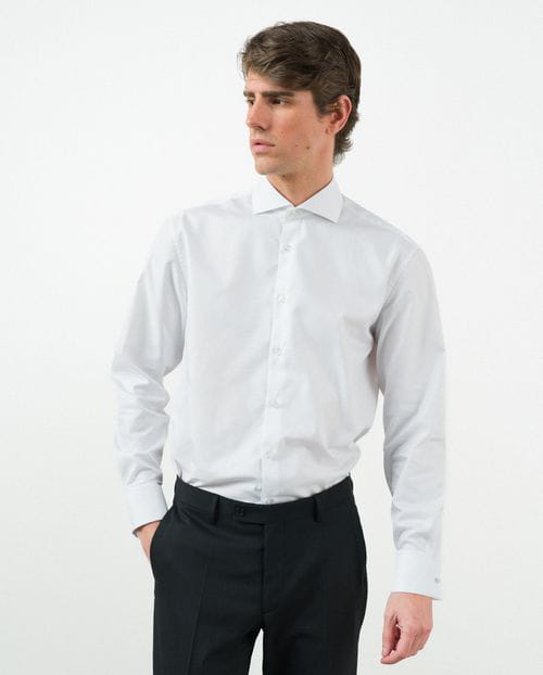 Etiem Camisa de vestir relaxed fit en microestructura de algodón mezcla COMPRAR AHORA
