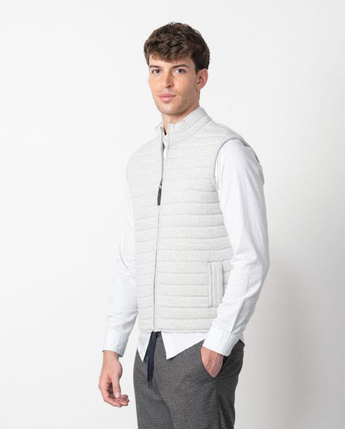 Etiem Chaleco acolchado con cremallera en punto tricot de lana mezcla
