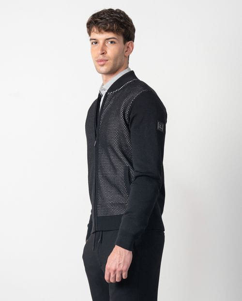 Etiem Chaqueta combinada de cremallera en punto de lana mezcla `estilo bomber´ Limitado a 3 días