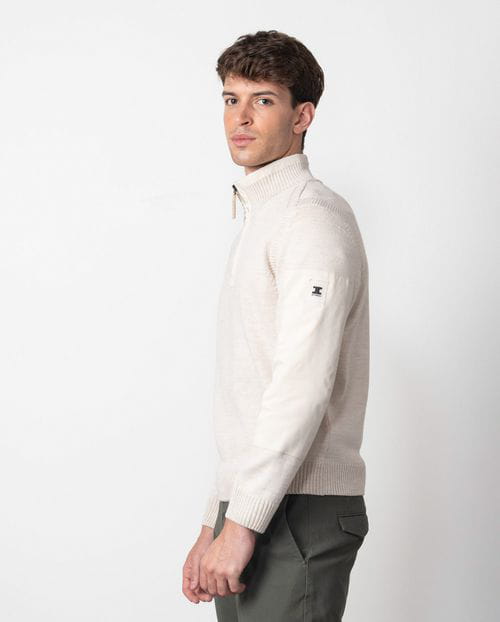 Etiem Jersey "estilo marinero" con cuello alto y cremallera Libre de impuestos