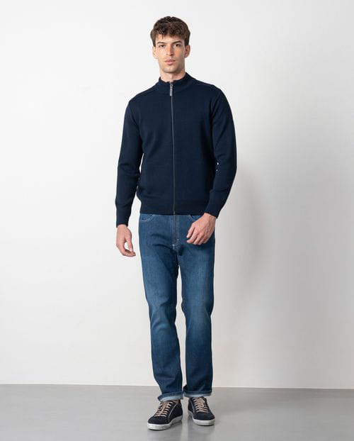 Etiem Chaqueta-cazadora en punto cerrojillo con cremallera y cuello alto Descuentos del mes
