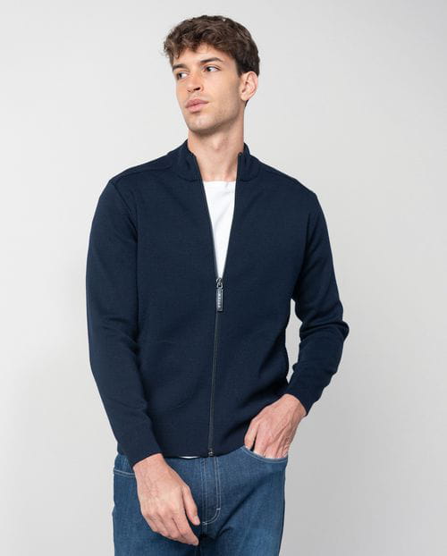 Etiem Chaqueta-cazadora en punto cerrojillo con cremallera y cuello alto Descuentos del mes