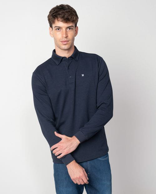 Etiem Polo camisero de botones en punto de estructura Ofertas de temporada