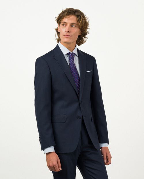 Etiem Traje slim fit en microestructura bicolor de lana mezcla Ofertas especiales