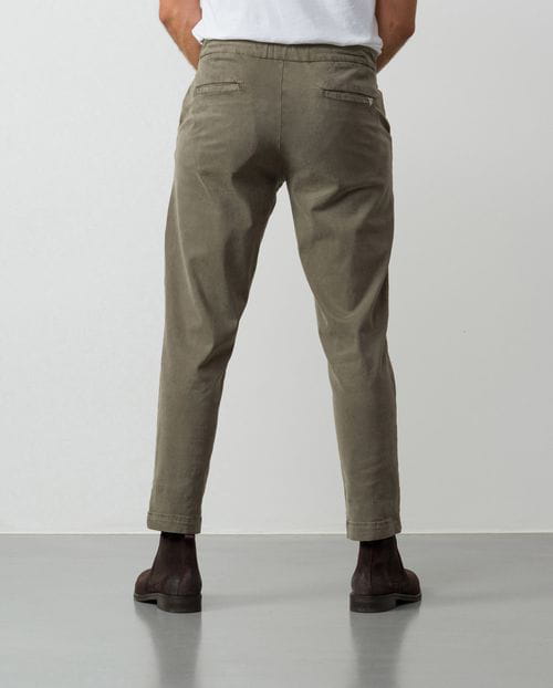Etiem Pantalón chino sport de cordón y goma en tejido de algodón-tencel elástico Precio ultrabajo