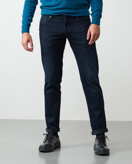 Etiem Tejano azul-negro elástico slim fit con lavado zonas y bigotes Devoluciones gratuitas