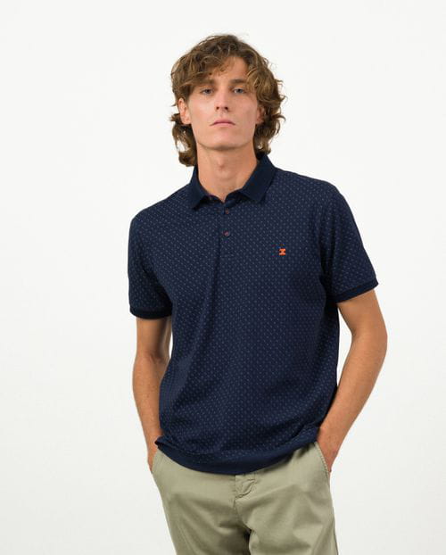 Etiem Polo de manga corta con estampadito de flamencos Outlet online