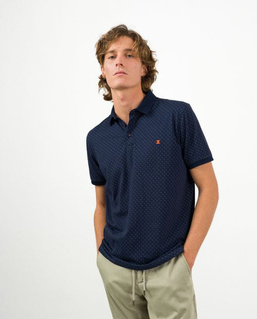 Etiem Polo de manga corta con estampadito de flamencos Outlet online