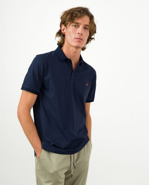 Etiem Polo de manga corta con estampadito de flamencos Outlet online