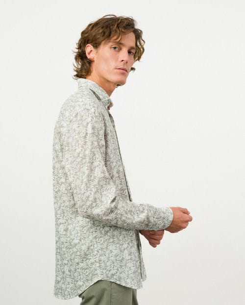 Etiem Camisa sport relaxed fit en estampado floral de lino-rayón Ofertas