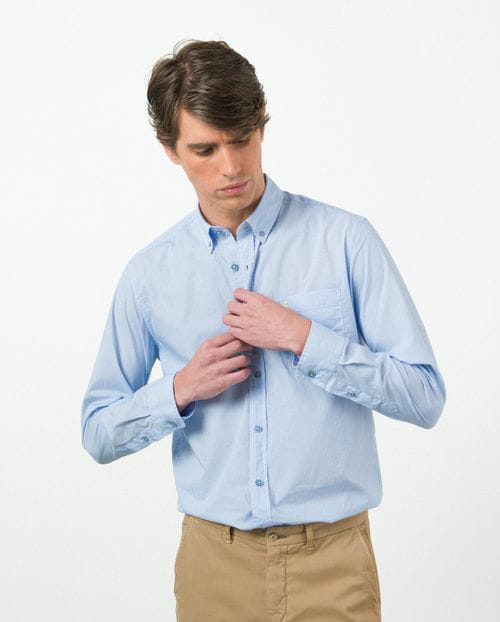 Etiem Camisa sport regular fit en microdibujo de algodón Rebajas baratas