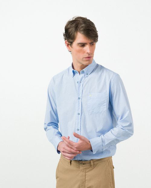 Etiem Camisa sport regular fit en microdibujo de algodón Rebajas baratas