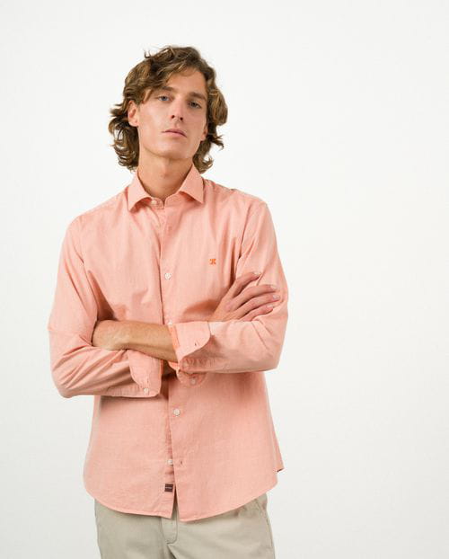 Etiem Camisa sport slim fit en microestructura de algodón Tienda