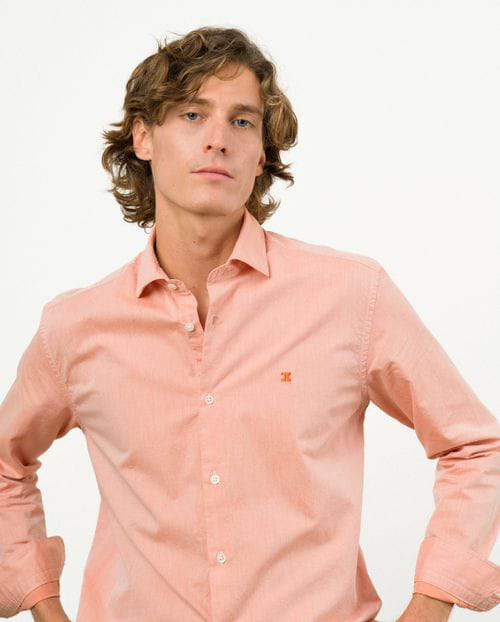 Etiem Camisa sport slim fit en microestructura de algodón Tienda