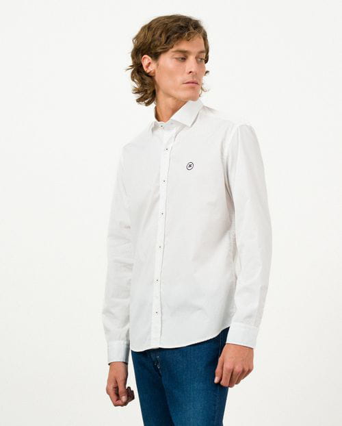 Etiem Camisa sport slim fit en popelín de algodón Liquidación