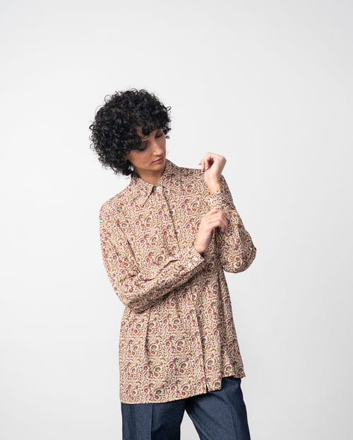 Etiem Camisa suelta estampada de manga caída Últimos 2 días