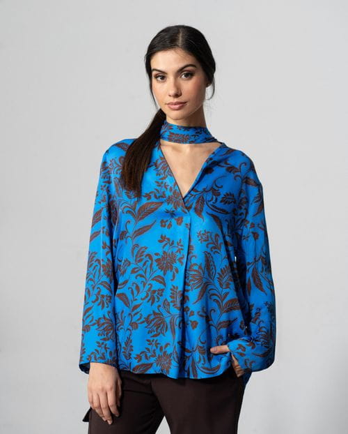 Etiem Blusa escote pico estampada Precio de fábrica