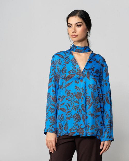 Etiem Blusa escote pico estampada Precio de fábrica