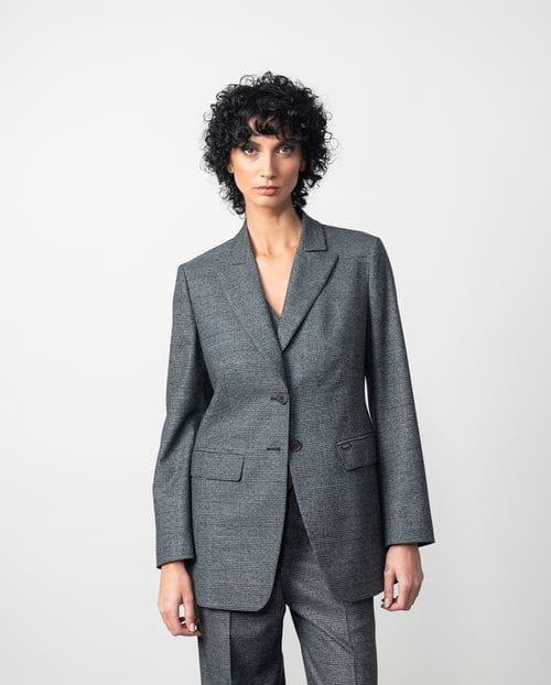 Etiem Chaqueta entallada en franela de cuadro Gales En oferta