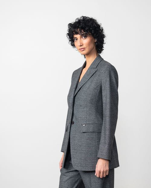 Etiem Chaqueta entallada en franela de cuadro Gales En oferta