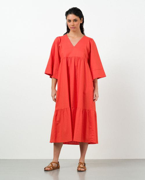 Etiem Vestido midi de vuelo en lino-viscosa Rebajas top