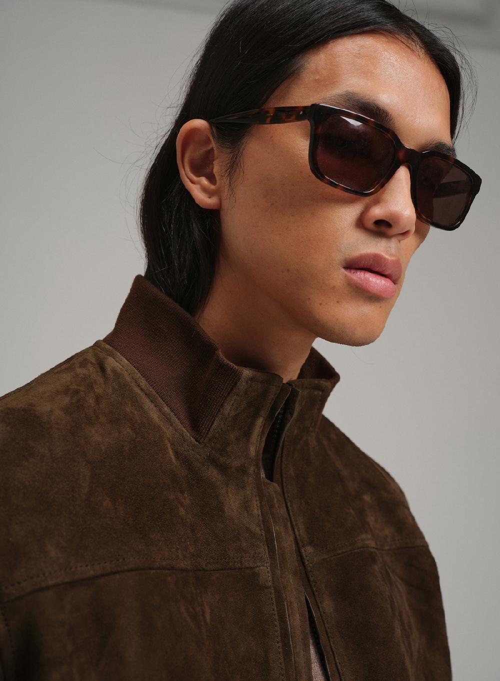 Etiqueta negra Campera bomber gamuza Última moda