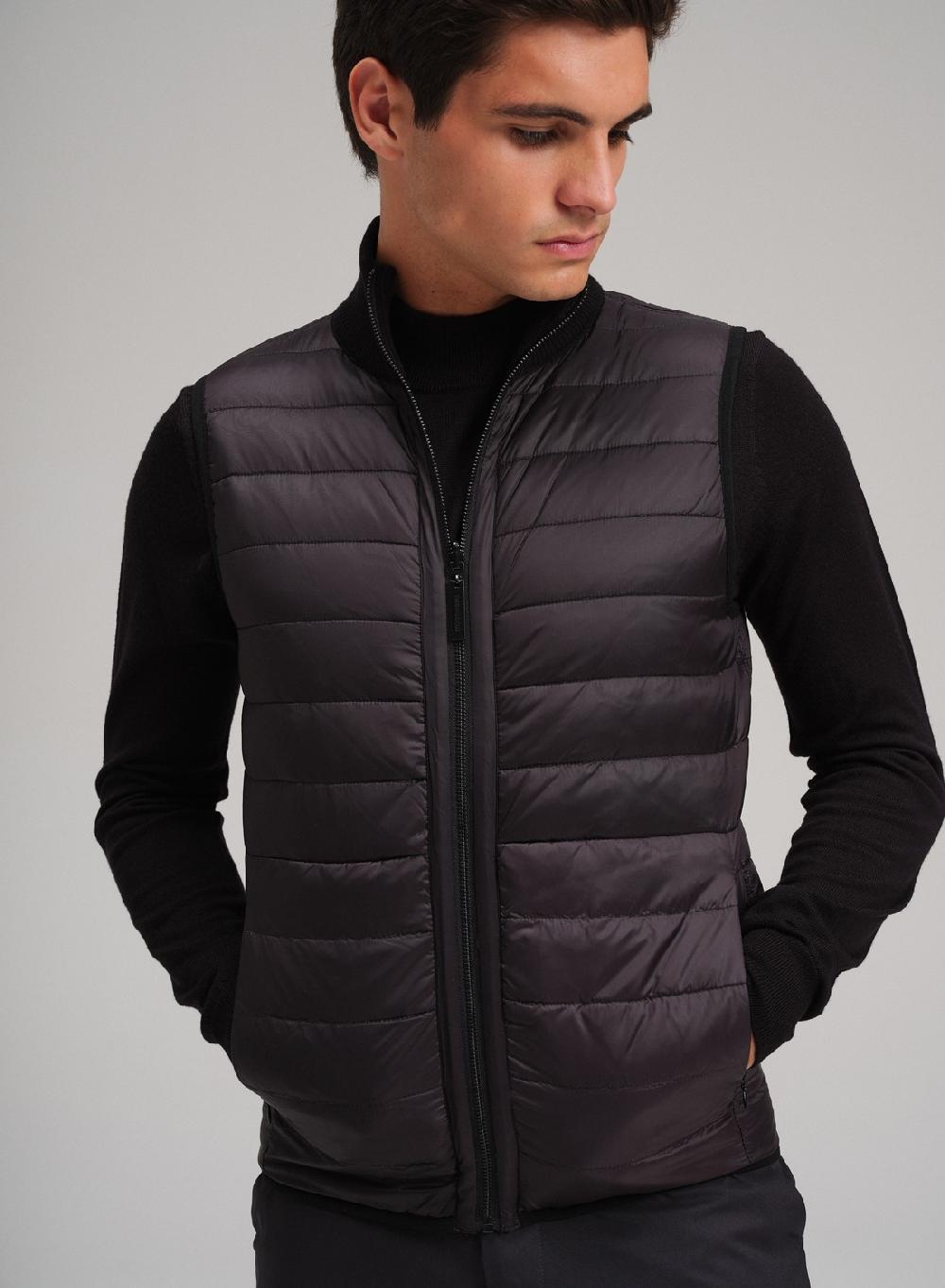 Etiqueta negra Chaleco reversible merino Rebajas de fin de temporada