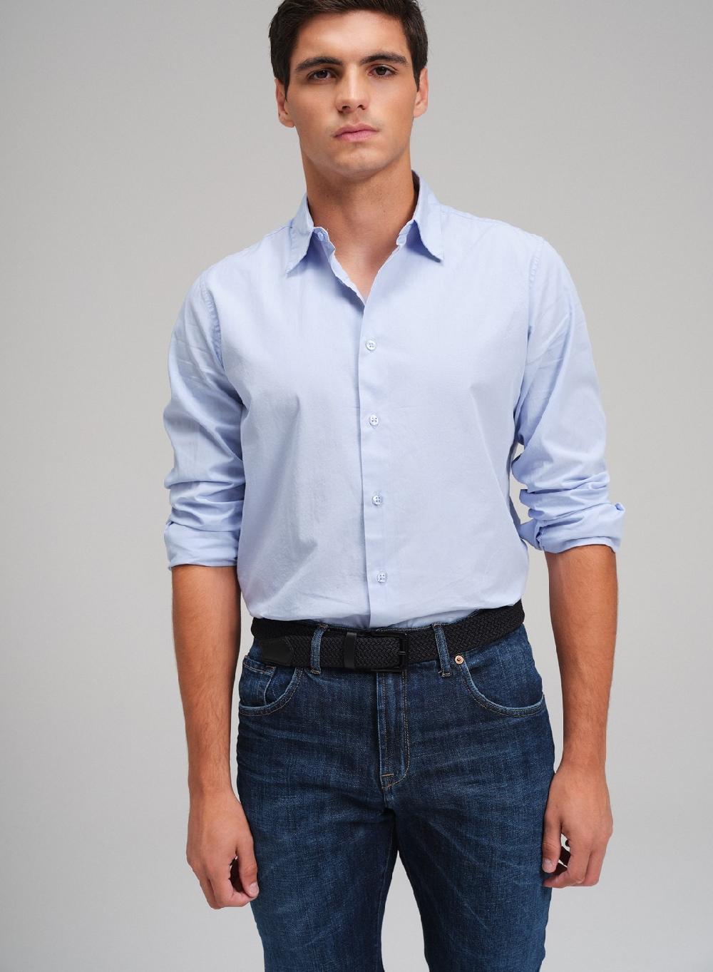 Etiqueta negra Camisa basica poplin pima Ventas relámpago
