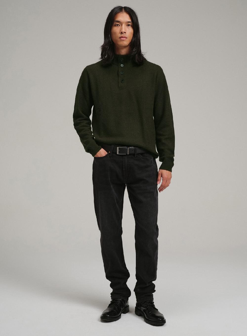 Etiqueta negra PREVENTA - Sweater media polera botones lana basico Oferta especial de fábrica