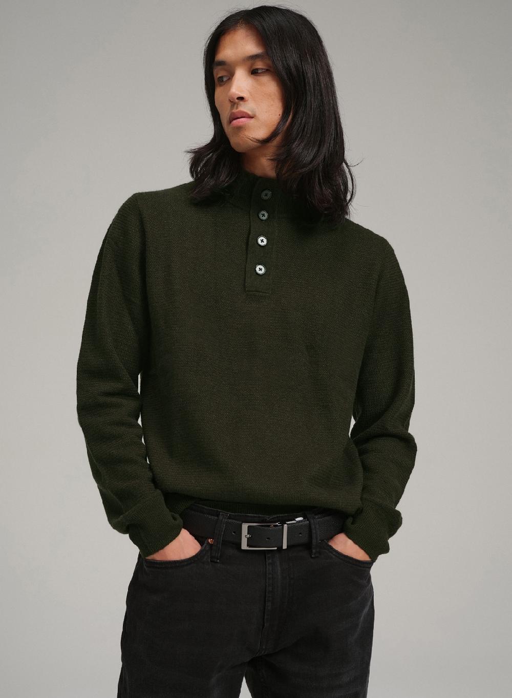 Etiqueta negra PREVENTA - Sweater media polera botones lana basico Oferta especial de fábrica