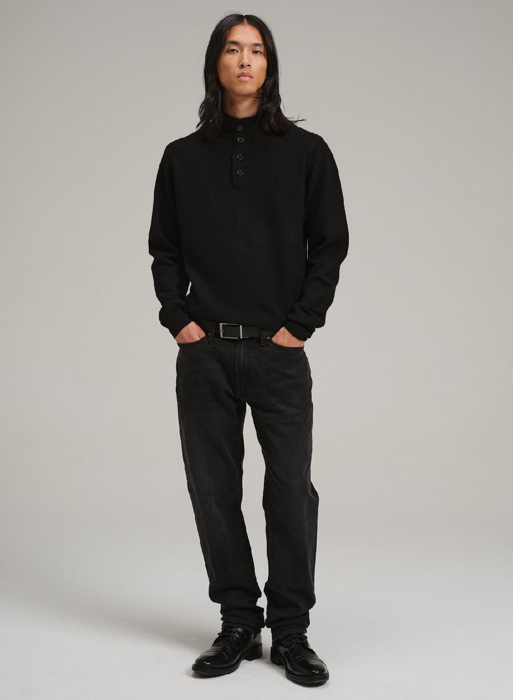 Etiqueta negra PREVENTA - Sweater media polera botones lana basico Solo queda un día