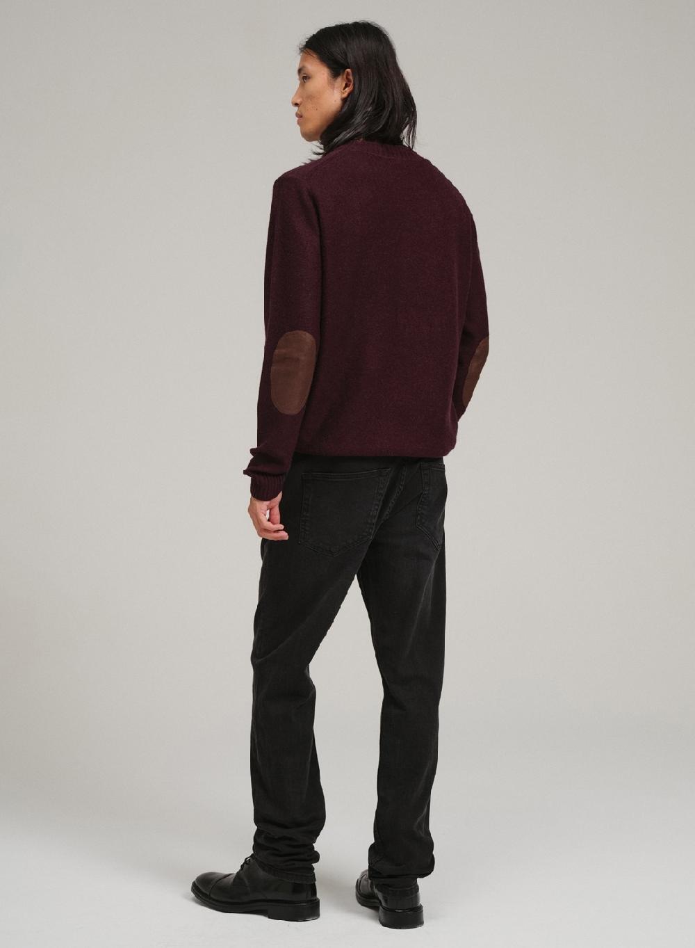 Etiqueta negra PREVENTA - Sweater cuello U coderas lana basico Superdescuento