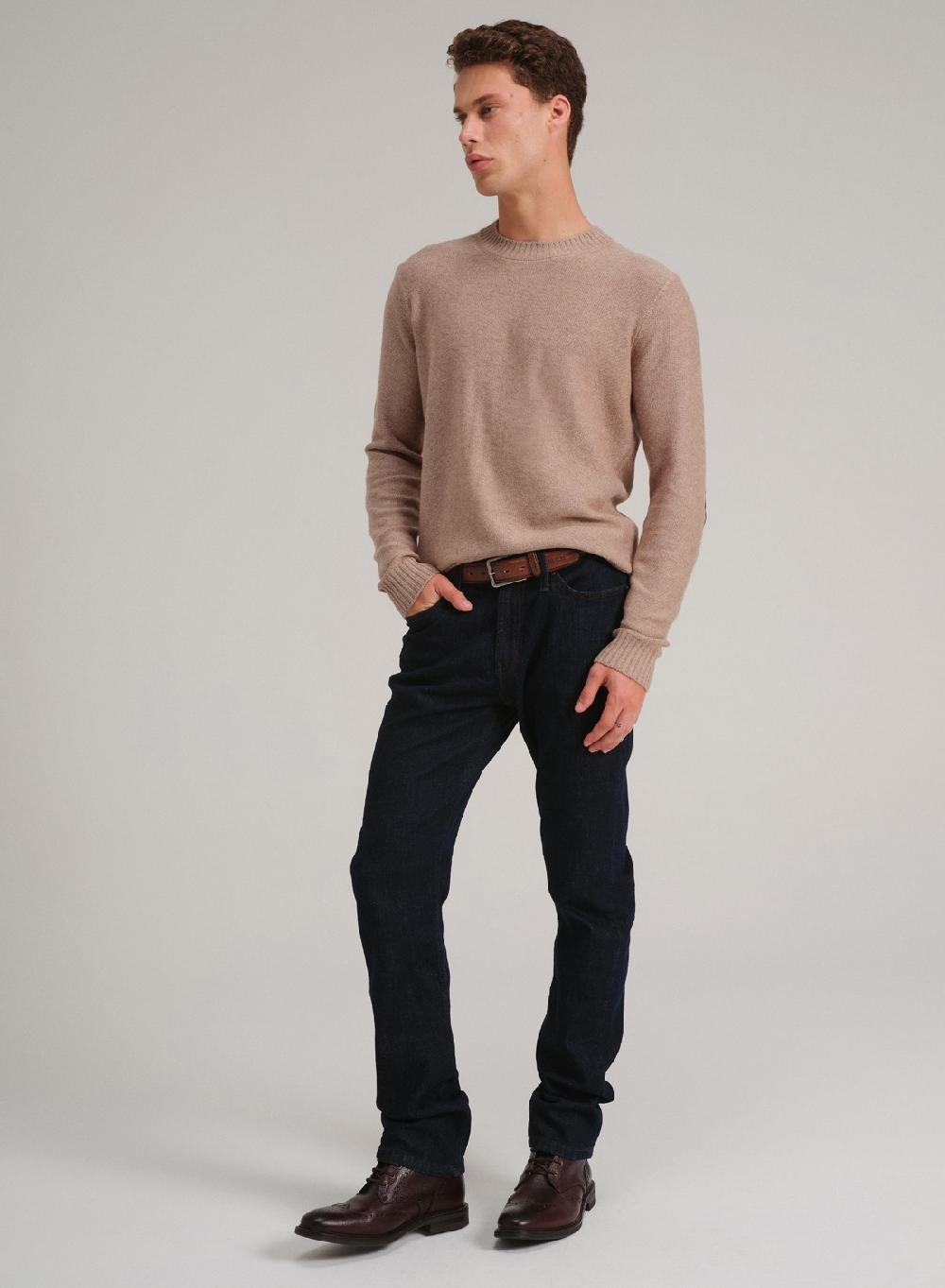 Etiqueta negra PREVENTA - Sweater cuello U coderas lana basico Grandes descuentos