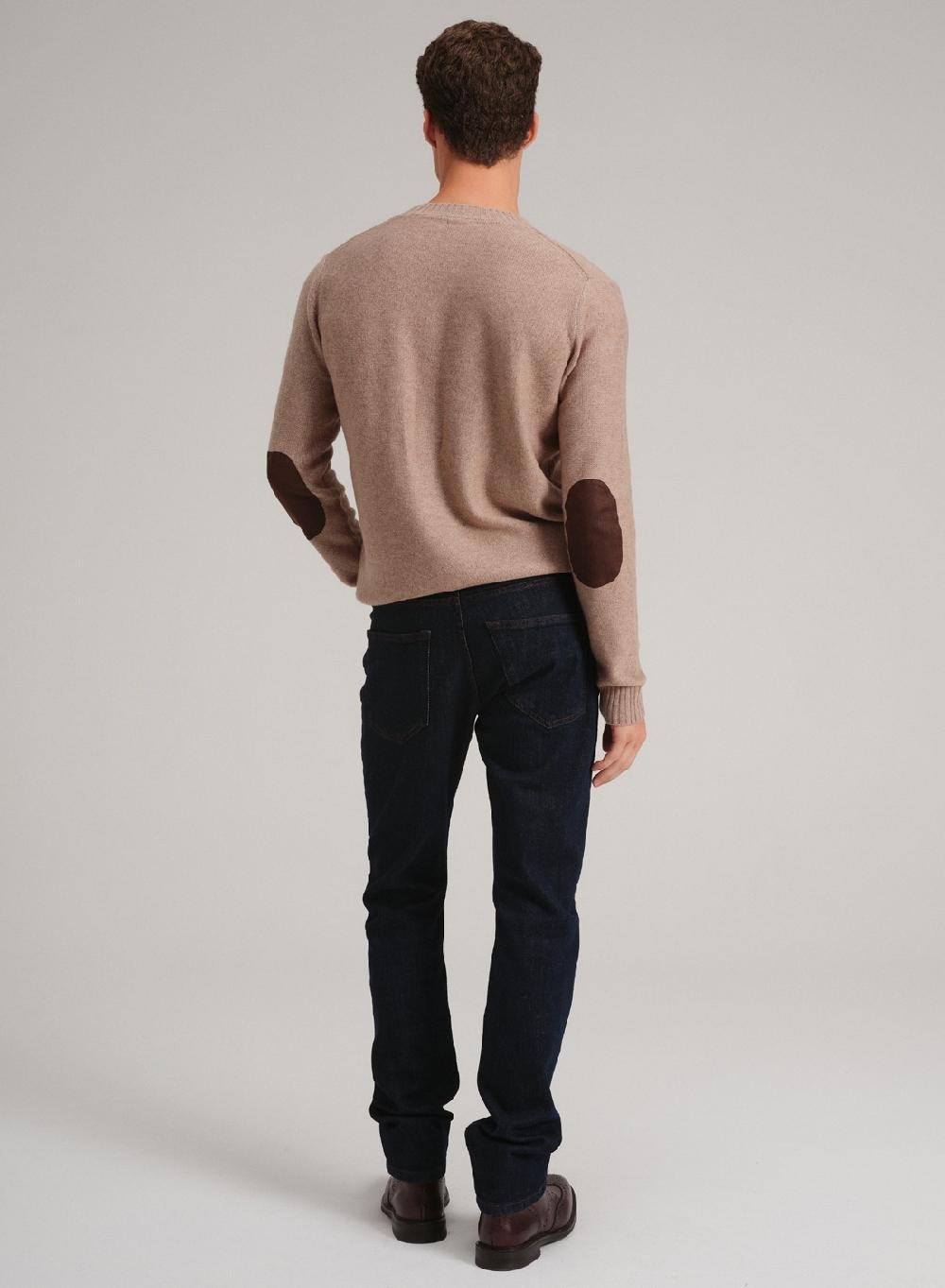 Etiqueta negra PREVENTA - Sweater cuello U coderas lana basico Grandes descuentos