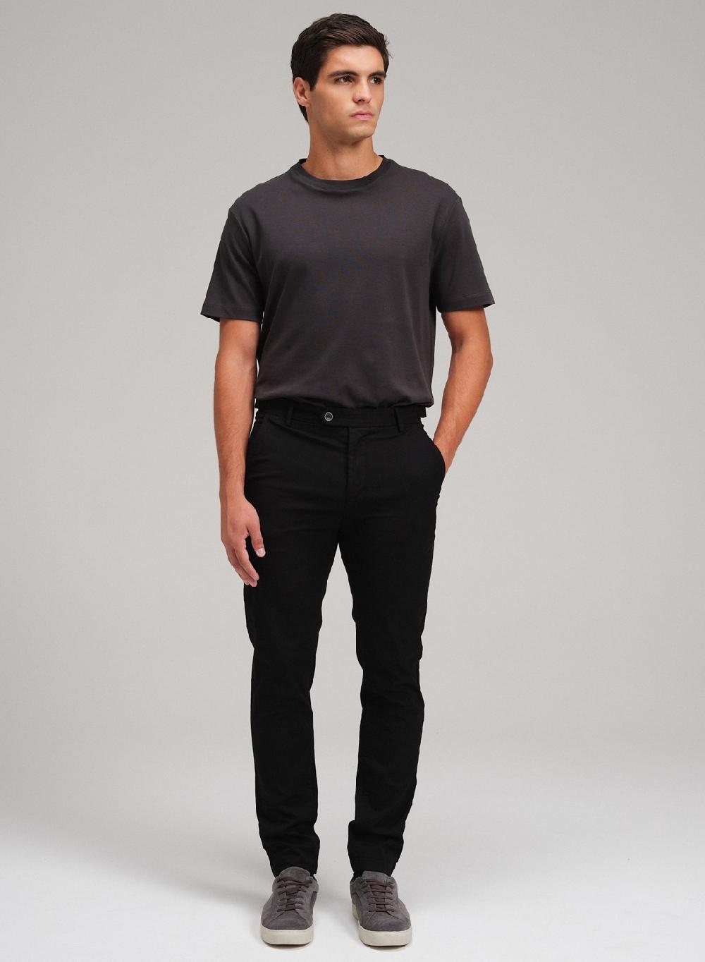Etiqueta negra Pantalon trabas gabardina lavado Precios de Black Friday