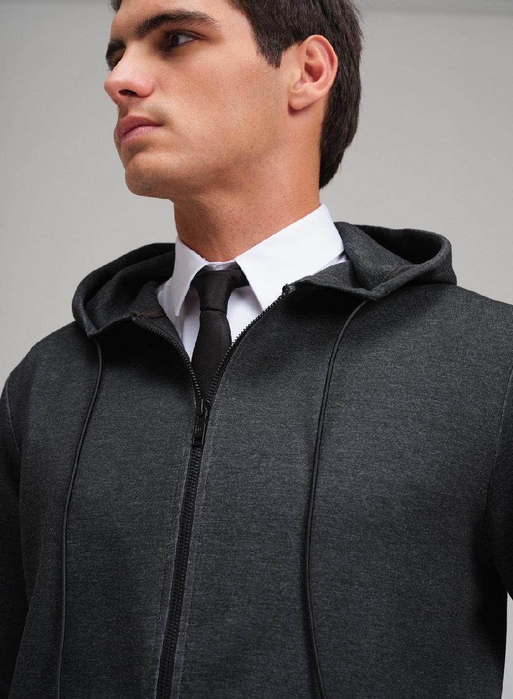 Etiqueta negra Campera hoodie scuba oversize Grandes ahorros