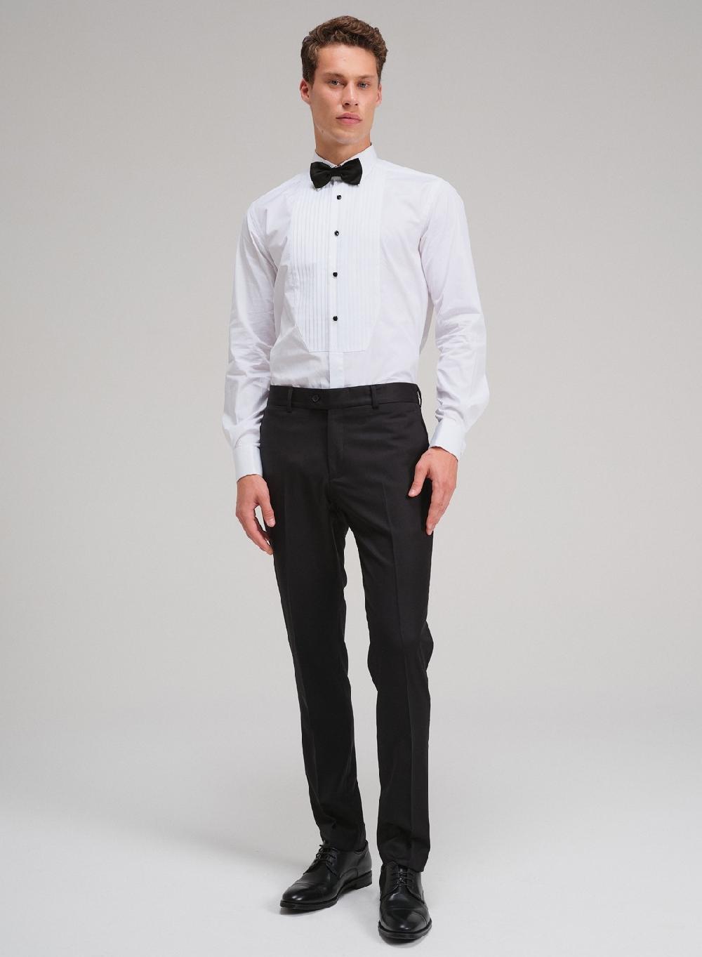 Etiqueta negra Camisa ceremomia made in Italy Venta caliente