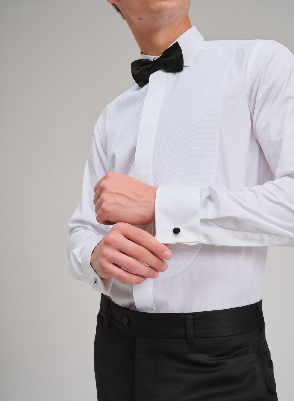 Etiqueta negra camisa ceremonia gemelos made in italy En oferta