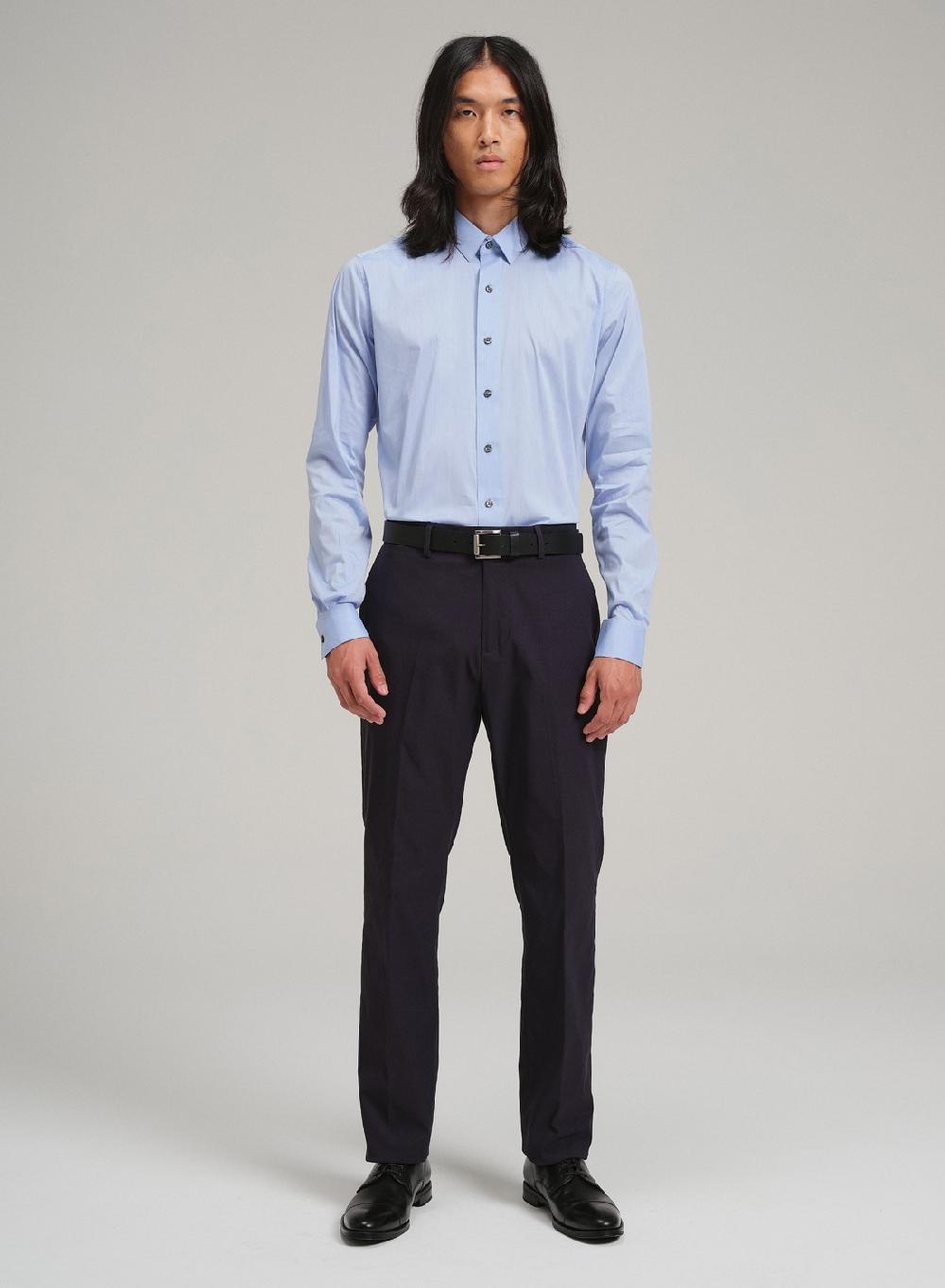 Etiqueta negra Camisa formal slim fit Ventas relámpago