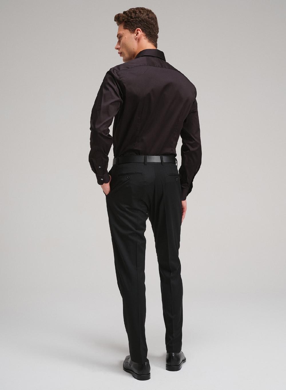Etiqueta negra Camisa raso slim fit made in Italy Liquidación