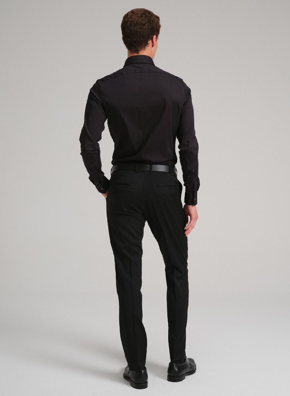 Etiqueta negra Camisa formal slim fit Mejor oferta