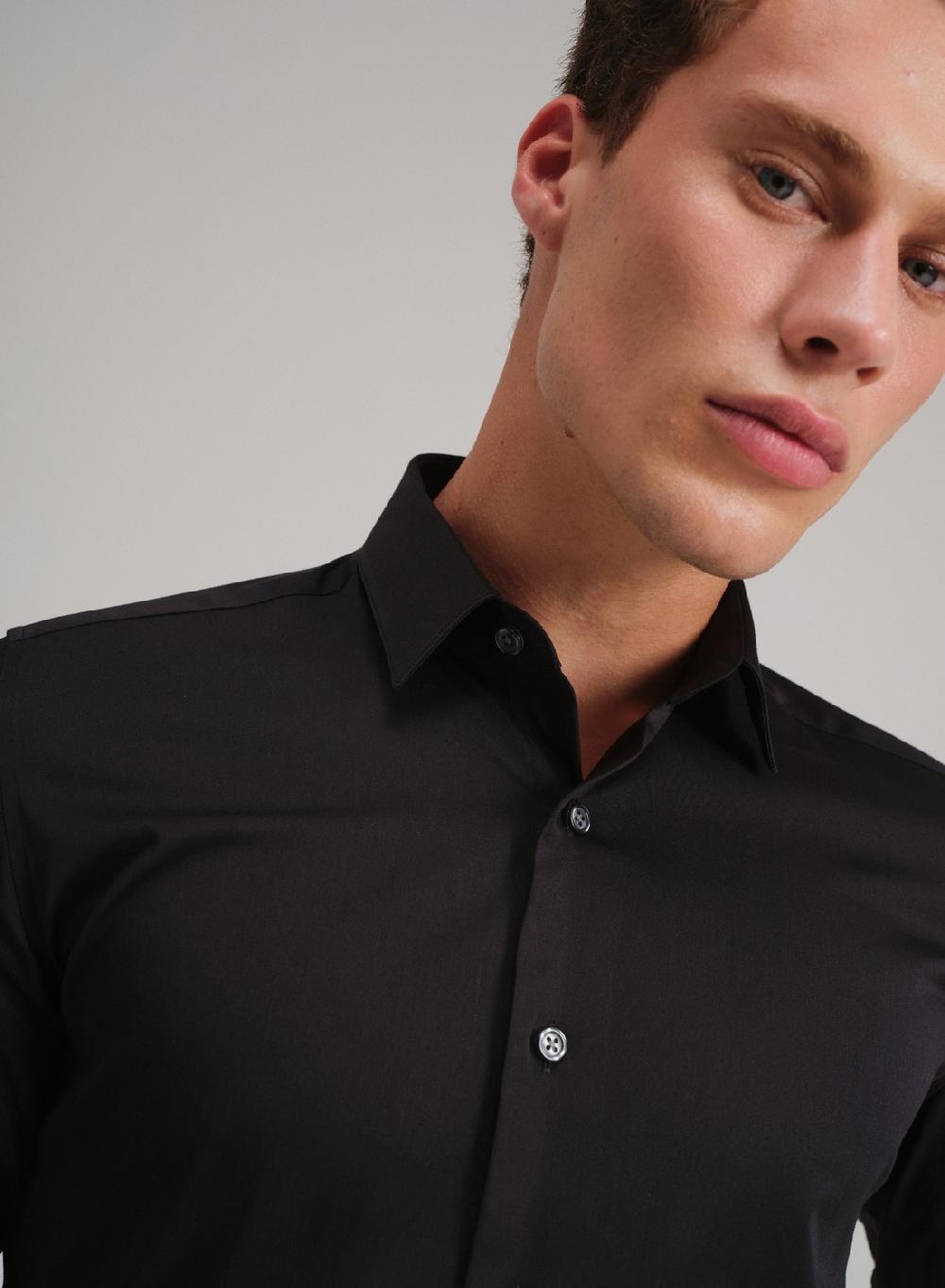 Etiqueta negra Camisa formal slim fit Mejor oferta