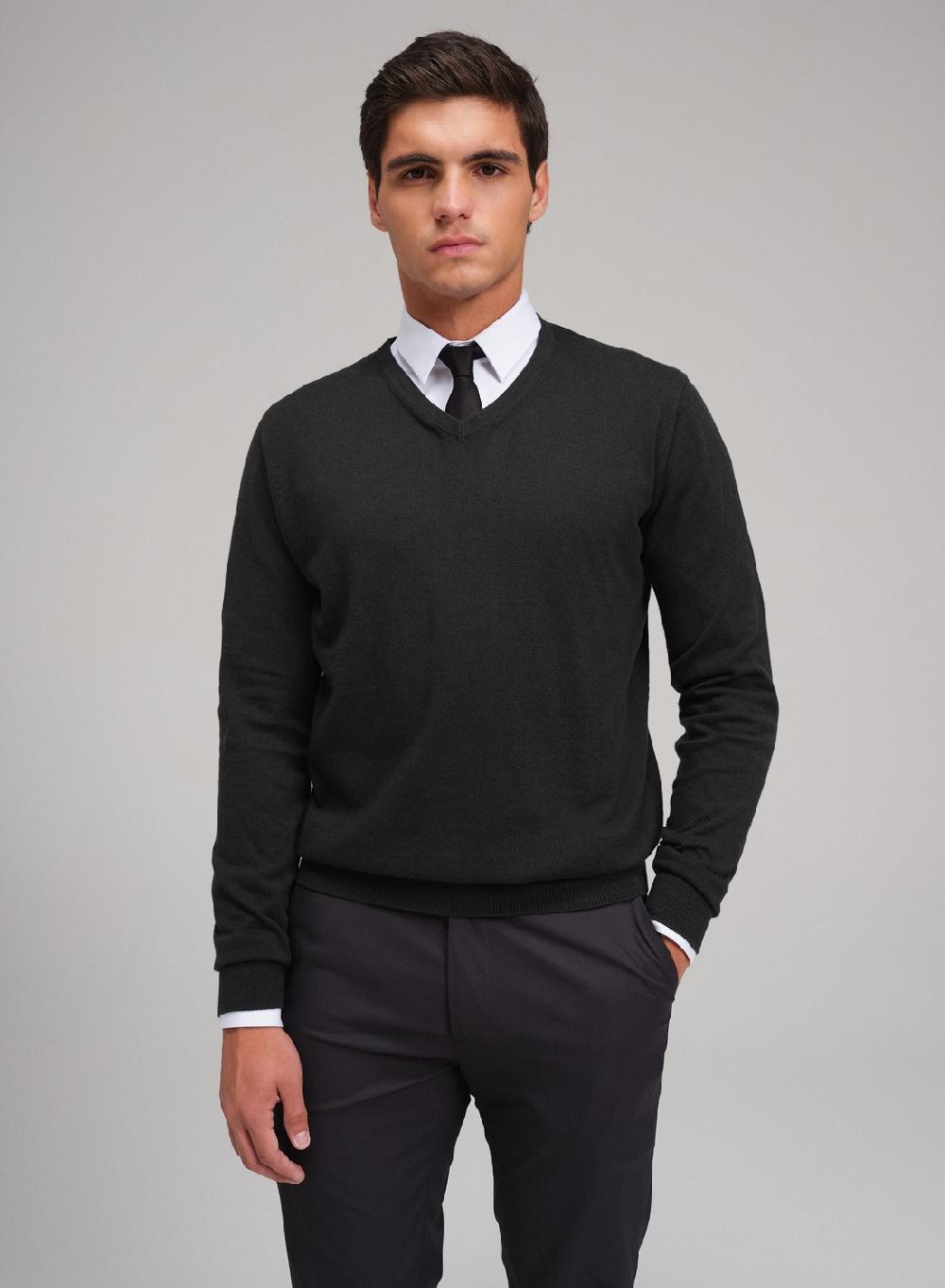 Etiqueta negra Sweater cuello V algodon cashmere Rebajas top