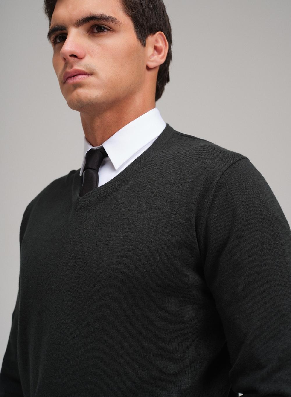 Etiqueta negra Sweater cuello V algodon cashmere Rebajas top