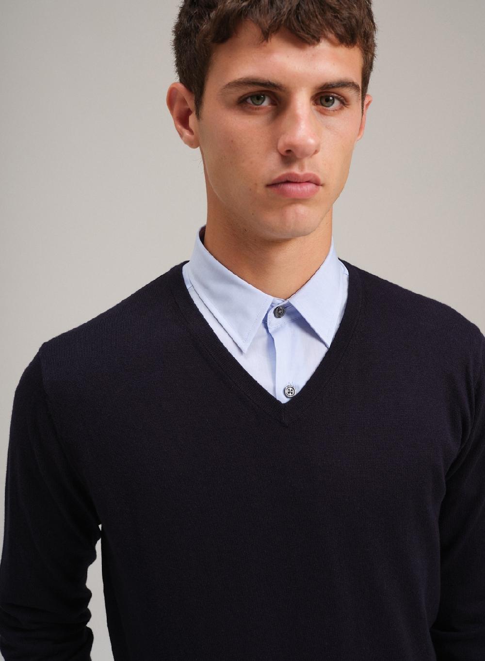 Etiqueta negra Sweater cuello V algodon cashmere Envío gratis